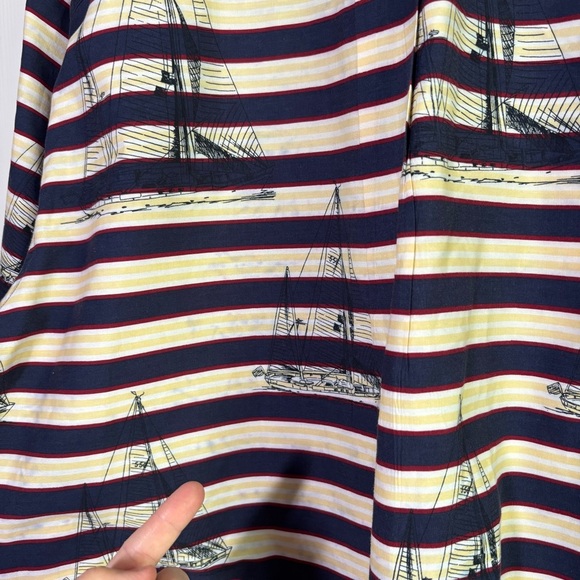 Gant Shirt Mens Large Blue Striped Button Down Sailor Imperial Poplin Salty Dog - Picture 9 of 13